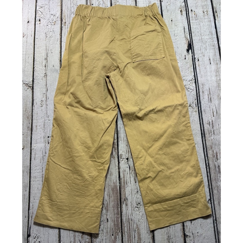 J Crew Women's Khaki Tan Cropped Wide Leg‎ Pants Trousers Size Medium Petite MP - Picture 6 of 6